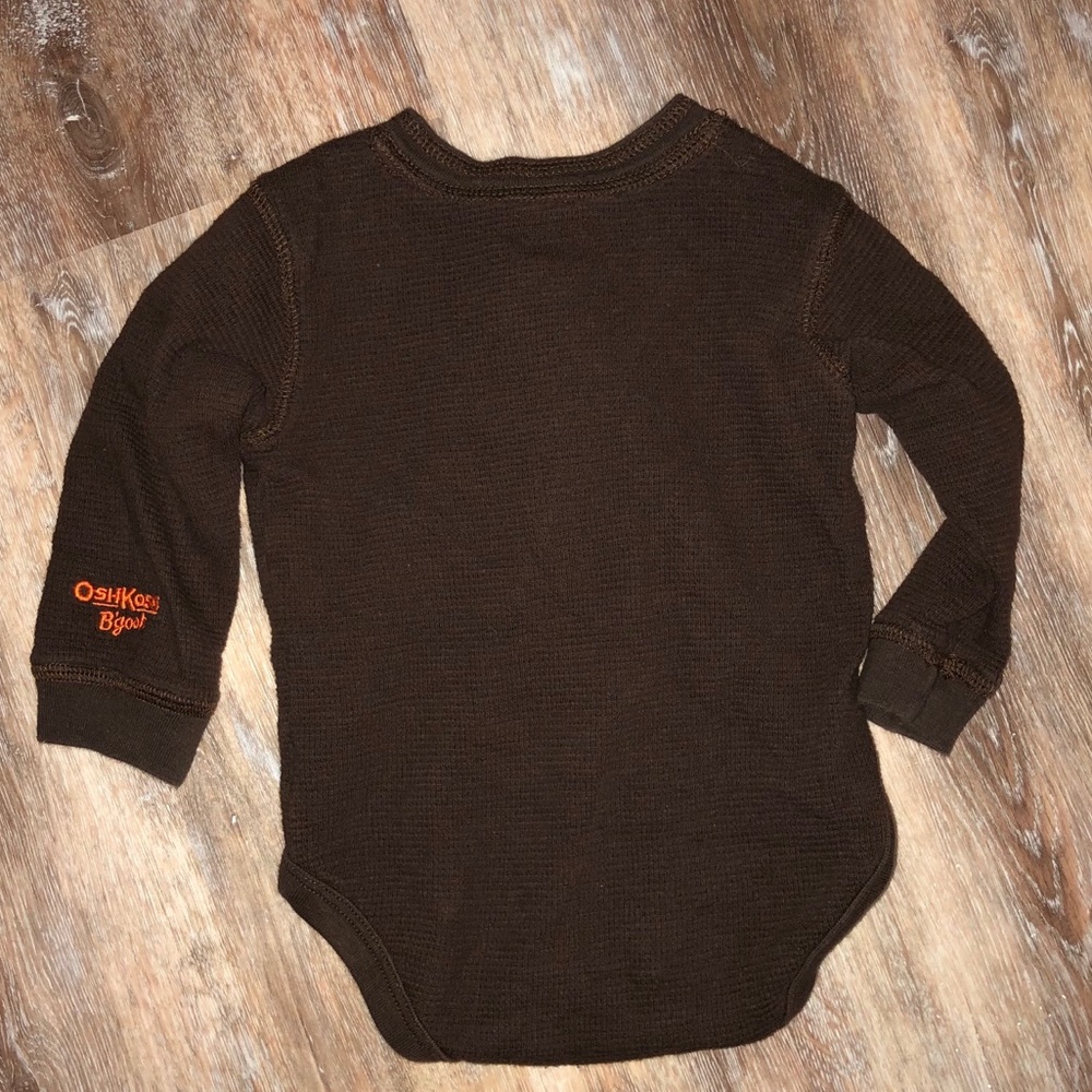 OshKosh 2-piece overalls and onesie moose 12 mo - Picture 6 of 7